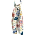thumbnail image 1 of Coerni Boho Floral Jumpsuits for Girls Adjustable Spaghetti Strap Harems Rompers Summer Plus Size Casual Overalls with Pockets, 1 of 4