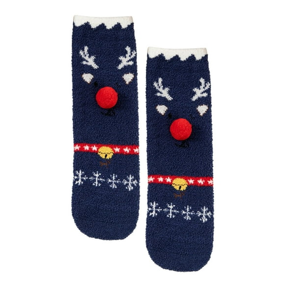 Coerni Boy Girl Knee High Cartoon Socks Toddler Kids Unisex Warm Thick Cotton Socks Santa Christmas Socks Long Stockings Pack