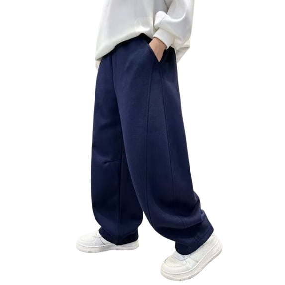 Coerni Boy's Athletic Sweatpants Wide Leg Casual Fall Letter Sports Elastic Waist Baggy Pants Kids' Youth Open Bottom Sweatpant