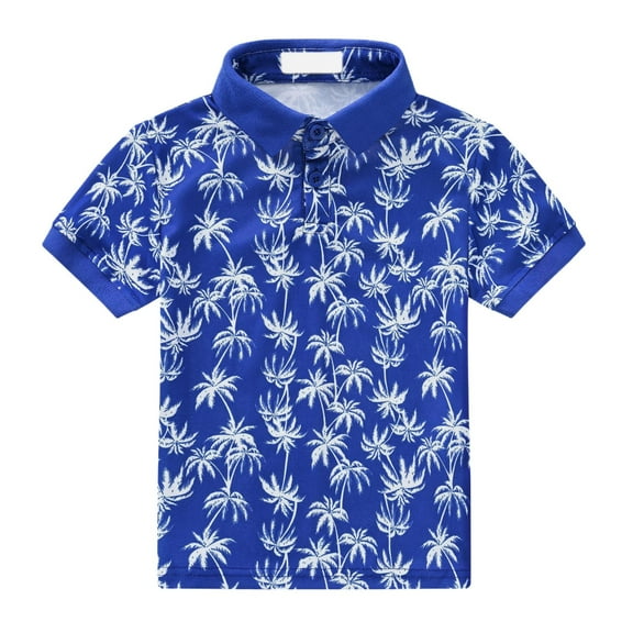 Coerni Boys Button Down Hawaiian Shirts Polo Aloha Short Sleeve Tropical Shirt Cute Beach Tee Tops Kids Cool School Uniform