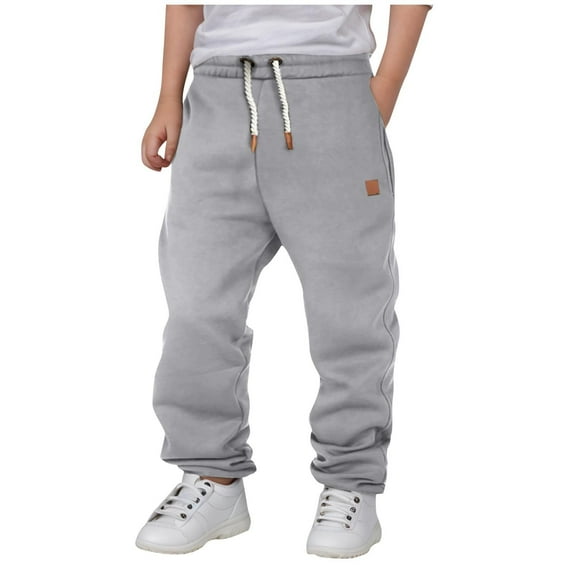 Coerni Boys Cargo Pants Kids Elastic Waist Casual Athletic Jogger Sweatpants Open Bottom Baggy Pants with Pockets 3-12 Years