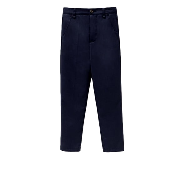 Coerni Boys Classic Dress Pant Loose Suit Pants Cotton Flexible Waist Trousers Straight Fit Comfort Slacks Solid Tapered Suit Pants