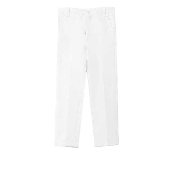 Coerni Boys Classic Dress Pant Loose Suit Pants Cotton Flexible Waist Trousers Straight Fit Comfort Slacks Solid Tapered Suit Pants