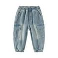 thumbnail image 1 of Coerni Boys Elastic Waist Denim Pants Causal Jogger Pants for Toddler Kids Outdoor Pull On Active Pants Cargo Jeans, 1 of 9