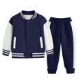 thumbnail image 1 of Coerni Boys Girls 2 Pcs Outfit Baseball Bomber Varsity Jacket and Track Sweatpants Jogger Pants Set Classic Sweatsuit Fall Tracksuit, 1 of 2