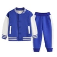 thumbnail image 1 of Coerni Boys Girls 2 Pcs Outfit Baseball Bomber Varsity Jacket and Track Sweatpants Jogger Pants Set Classic Sweatsuit Fall Tracksuit, 1 of 2