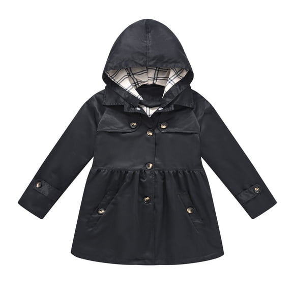 Coerni Boys Girls Autumn Waterproof Hooded Jackets Cotton Lined Rain Jackets Lightweight Hooded Windbreaker for Boys Girls