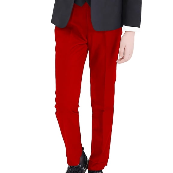 Coerni Boys Girls Classic Formal Dress Pant Waist Suit Trousers Slacks Straight Fit Tapered Suit Pants Stripe Loose Stretch Pull-on
