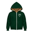 thumbnail image 1 of Coerni Boys Girls Cute Heart Hoodies Zip Up Fleece Lined Sweatshirt Hooded Cozy Preppy Sweater Teen Classic Long Sleeve Clothes, 1 of 7