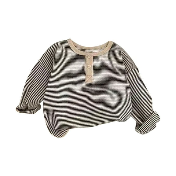 Coerni Boys Girls Fall Striped Clothes Toddler Baby Crewneck Long-Sleeved T-shirts Base Layer Comfortable Undershirt Cotton Top