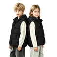 thumbnail image 1 of Coerni Boys Girls Hooded Puffer Vest Lightweight Windproof Sleeveless Zip‑Up Outerwear Teen Fall Winter Trendy Layering Jacket Gilet, 1 of 9