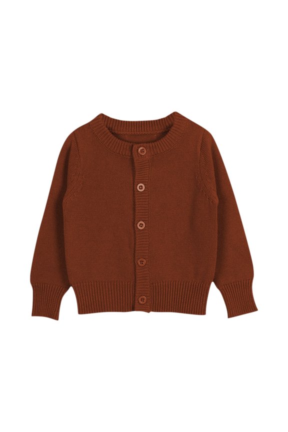 Coerni Boys Girls Knit Cardigan Ribbed Cuffs Button Up Sweaters Outerwear Solid Basic School Uniforms Sweaters Fall Knitted Tops