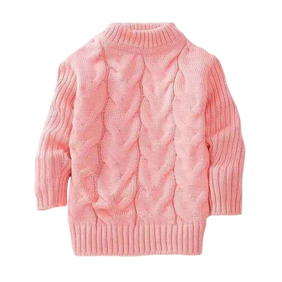 Coerni Boys Girls Mock Neck Knit Sweater Kids Crewneck Cable Chunky Pullover Toddler Baby Warm Winter Clothes Basic Tops Shirt