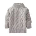thumbnail image 1 of Coerni Boys Girls Mock Neck Knit Sweater Kids Crewneck Cable Chunky Pullover Toddler Baby Warm Winter Clothes Basic Tops Shirt, 1 of 2