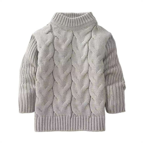 Coerni Boys Girls Mock Neck Knit Sweater Kids Crewneck Cable Chunky Pullover Toddler Baby Warm Winter Clothes Basic Tops Shirt
