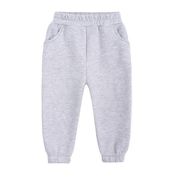 Coerni Boys Girls Solid Color Fleece Sweatpants Toddler Kids Elastic Waist Jogger Pants Winter Sport Active Trousers