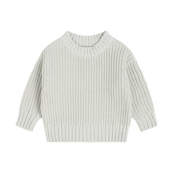 Coerni Boys Girls Sweater Toddler Knit Pullover Sweatshirt Long Sleeve Crew Neck Casual Tops Fall Winter Solid Clothes