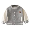 thumbnail image 1 of Coerni Boys & Girls Varsity Jackets Contrast Long Sleeve Embroidery Bomber Jackets Button Down Cardigan Baseball Coats, 1 of 7