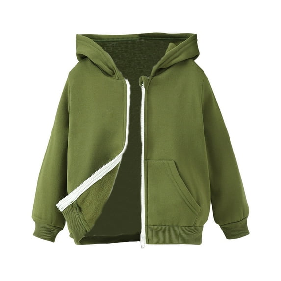 Coerni Boys Girls Zip Up Hoodie Sweatshirt Kids Hooded Jacket Cotton Athletic Hoodie Classic Solid Sweatshirt with Pockets