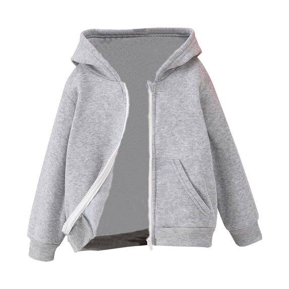 Coerni Boys Girls Zip Up Hoodie Sweatshirt Kids Hooded Winter Jacket Cotton Athletic Hoodie Classic Solid Jackets with Pockets