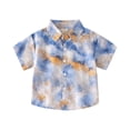 thumbnail image 1 of Coerni Boys Hawaiian Shirt Short Sleeve Button Down Kids Cotton Lapel Neck Summer Beach Tees Casual Top Toddler Baby Clothing, 1 of 4