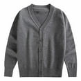thumbnail image 1 of Coerni Boys' Long Sleeve V-Neck Classic Knit Cardigan Sweater Kids Basic Cotton Button Up Uniform Cardigan Outwear, 1 of 6