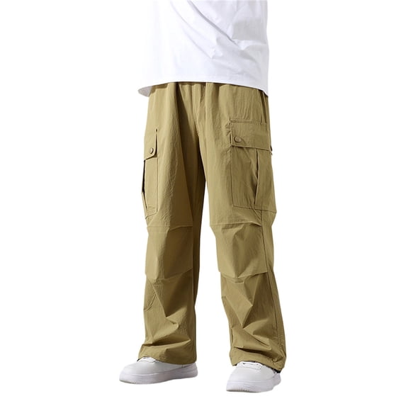 Coerni Boys Parachute Cargo Pants Lightweight Quick Dry Wide Leg Pants Casual Trousers Teen Spring Fall Outdoor Wear Baggy Hiking Pants