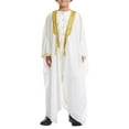 thumbnail image 1 of Coerni Boys Robe Isl𝐚mic Muslim Clothes K𝐢mono Loose Abaya Long Sleeve Embroidered Chiffon Kaftan Cardigan D𝐮bai Thobe, 1 of 9