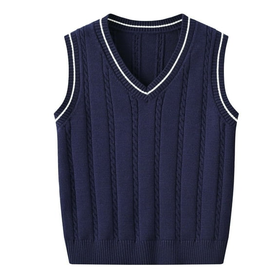 Coerni Boys Sweater Vest Cable Knit V-Neck Knitted Uniform Toddler Kids Girls Clothes Dress Vest V Neck Cute Tank Tops