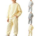 thumbnail image 1 of Coerni Boys Sweatpants Set 2 Piece Soft Fleece Crewneck Pullover Girls Sweatshirts & Jogger Sweatpants Tracksuit Kids Activewear Set, 1 of 5