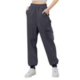 thumbnail image 1 of Coerni Cargo Sweatpants Girls Wide Leg High Waisted Sweat Pants Womens Oversized Casual Joggers Y2K Drawstring Pant with Pockets, 1 of 9