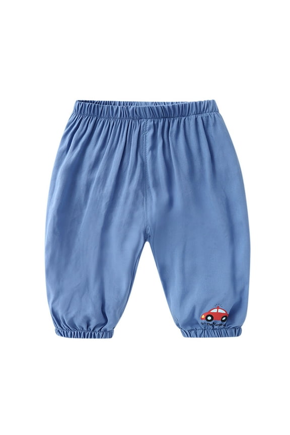 Coerni Casual Pants Toddler Boys Girls Cotton Linen Thin Pants Cute Animals Pattern Pants Kids Summer Comfortable Casual Trousers