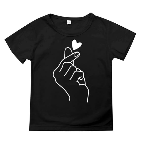 Coerni Children Kids Round Neck Short Sleeve T Shirt Pullover Cartoon Top for Little Girls Boys Child Basic Tees Blouse 2-14 Years