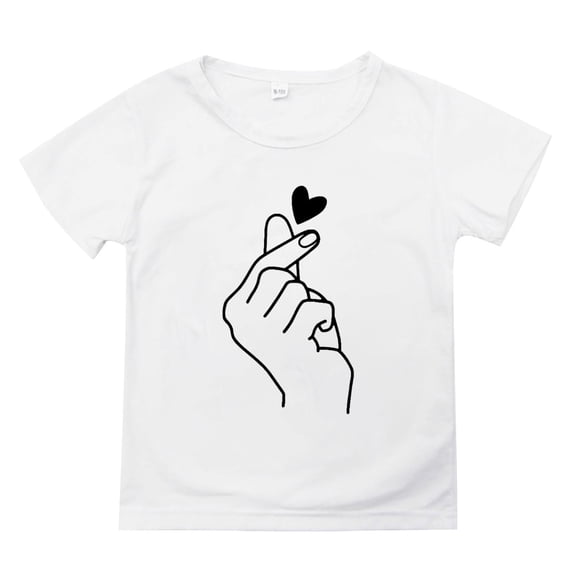 Coerni Children Kids Round Neck Short Sleeve T Shirt Pullover Cartoon Top for Little Girls Boys Child Basic Tees Blouse 2-14 Years
