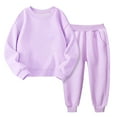 thumbnail image 1 of Coerni Childs Oversize Multicolour Sweatshirt Sets Kids Long Sleeve Crew Neck Active Top Fleece Pullover Sweatpants, 1 of 4