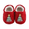 thumbnail image 1 of Coerni Christmas Baby Booties Cozy Fleece Slippers Soft Baby Shoes, Winter Warm New Born Crib Sock Shoes First Walkers, 1 of 9