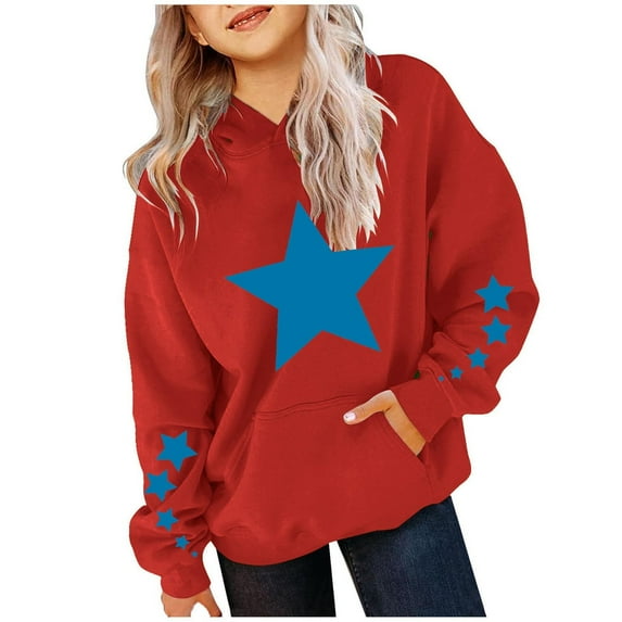 Coerni Cute Hoodies for Girls Oversized Long Sleeve Drawstring Hooded Sweatshirt Gradient Teen Girls Pullover Tops 2-13 Years