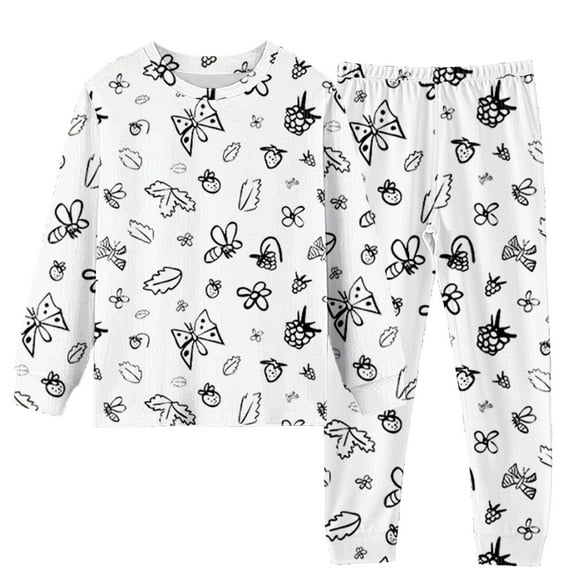 Coerni DIY Hand Painted Colorable Pjs Pajamas Kids Boys Girls Cartoon Pajamas Sleepwear Cute Winter Clothes Jammies Pants