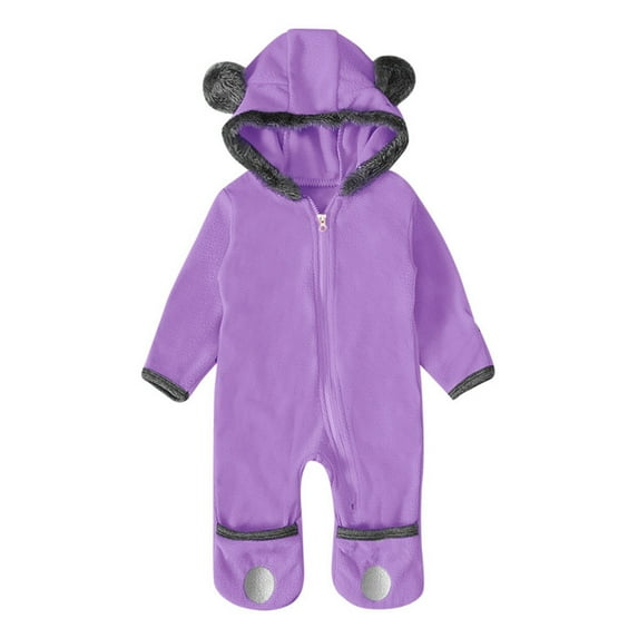 Coerni Fleece Baby Bunting Bodysuit – Baby Boy Girl One Piece Kids Hooded Romper Outerwear Toddler Jacket First Christmas Outfit 
