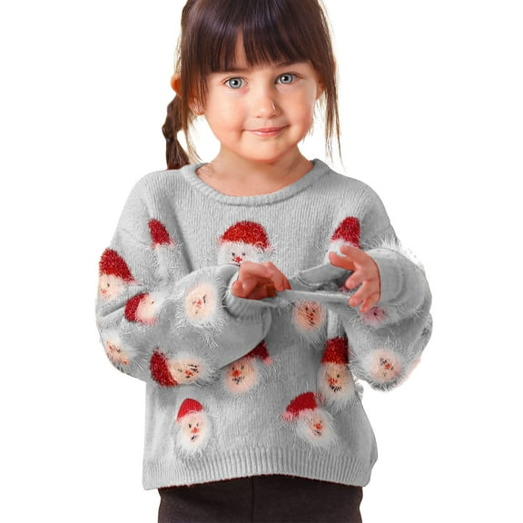 Coerni Girl Christmas Sweater Funny Santa Xmas Holiday Knitted Clothes Toddler Pullover Winter Tops Girls Teen Hoodies Sweater