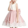 thumbnail image 1 of Coerni Girl Lace Wedding Dress for Kids Bridesmaid Sleeveless Embroidery Pageant Party Formal Tulle Bow Princess Gown, 1 of 4