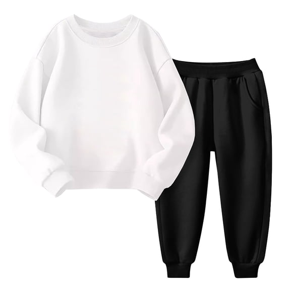 Coerni Girls 2 Piece Outfits Tracksuits Long Sleeve Casual Crewneck Sweatshirts Pullover and High Waisted Sweatpants Set