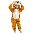 thumbnail image 1 of Coerni Girls Animal Onesie Soft Fleece Hooded Romper Cute Cartoon Bear/Panda/Tiger/Penguin Kids Fall Winter Warm Bodysuit Halloween Dress Up, 1 of 6