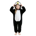 thumbnail image 1 of Coerni Girls Animal Onesie Soft Fleece Hooded Romper Cute Cartoon Bear/Panda/Tiger/Penguin Kids Fall Winter Warm Bodysuit Halloween Dress Up, 1 of 6