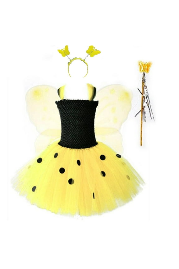 Coerni Girls Bee Dress up Kids Carnival Birthday Parties Dress Princess Tutu Tulle Dress Fancy Fairy Dresses Outfits