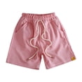 thumbnail image 1 of Coerni Girls Black Shorts Children's Solid Sport Casual Mid Waist Leather Band Belt Fashion Lace Up Inner Pocket Girls Shorts, 1 of 4