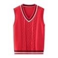 thumbnail image 1 of Coerni Girls Boys Preppy School Uniform Sweater Vest V Neck Knit Waistcoat Teen School Vest Warm Sleeveless Pullover Waistcoat, 1 of 8