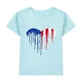 thumbnail image 1 of Coerni Girls Boys T Shirt Summer Boys Girls 4th Of July American Flag Patriotic Short Sleeve Shirt Casual T Shirt Tops, 1 of 7
