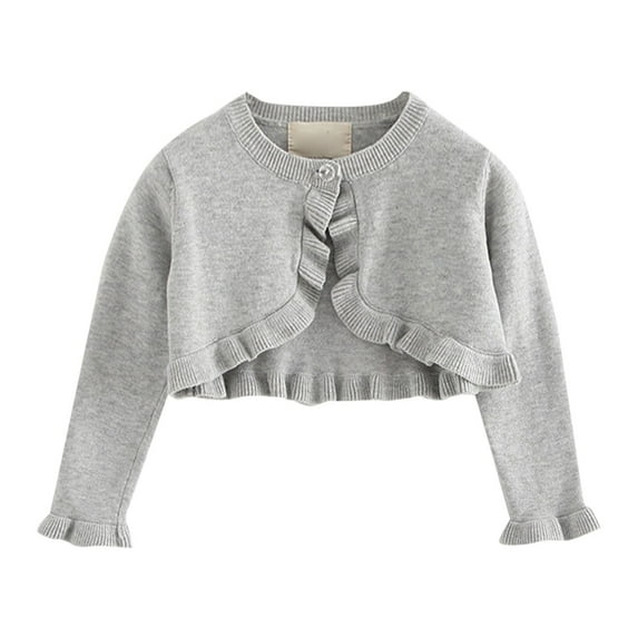 Coerni Girls' Cardigans, Girl Sweater Long Sleeve Ruffle Knit Dress Cover Cardigan Shrug Sweater for Girls 1 Years-7 Years