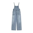 thumbnail image 1 of Coerni Girls Denim Overalls Y2k Kids Wide Leg Jeans Jumpsuit Bib Overall Pockets Tween Straight Hip Hop Coverall Girls Romper, 1 of 6